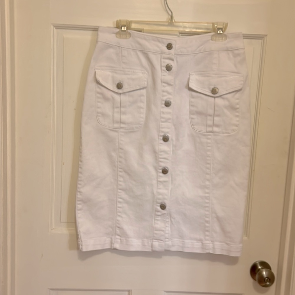 Carole Little denim skirt with western style